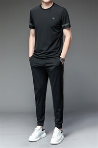 短袖T恤男潮男装联名夏季休闲圆领套装短袖透气打底衫潮图片