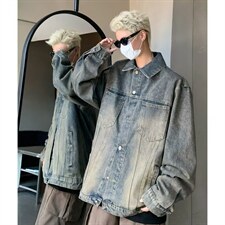 水洗做旧牛仔外套底特律工装夹克美式vibe重工牛仔衣W030-P47网图，男装工装外套，电商B245