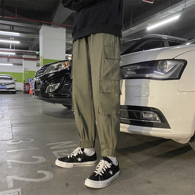 2024夏秋纯棉港风男美式宽松直筒束脚休闲裤工装裤K171P45，男装工装外套，星座225-5