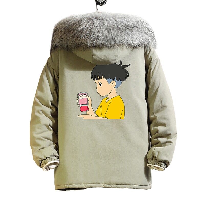 MM48200-P130冬季大毛领衣男士大码加厚袄男服砖墙,男装棉衣,电商A040A