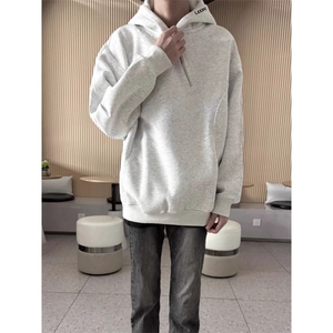 美式高街字母刺绣连帽卫衣男款潮牌宽松情侣装青少年拉链外套,小香风黑短外套怎么搭配图片
