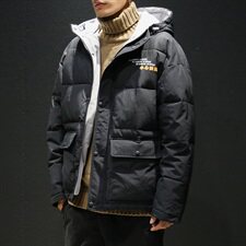 【】A003-HY005-P60冬装新款口袋面包服棉衣外套黑墙，男装棉衣，电商A003