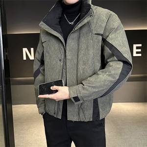 M-3XL 5233-P245 标50绒 拼色立领保暖羽绒服男图片