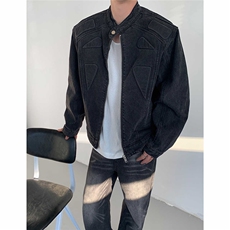 秋装美式复古水洗做旧牛仔夹克垫肩立体设计外套D212NZ21P115，男装夹克，电商D212