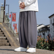 现货棉麻休闲裤九分透气凉爽灯笼裤ZK62-P70控98，男装休闲裤，电商A021