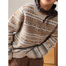 秋冬2025时尚的通勤简约休闲羊绒儿童套衫，童装儿童羊绒衫，江帆羊绒