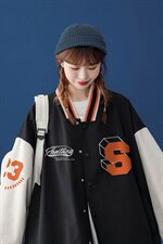 中性风2026秋季新款设计感字母印花棒球服夹克外套G236P65控88，男装夹克，A247A