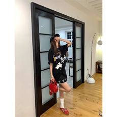 H0643-P35毛巾刺绣美式宽松短袖t恤夏季字母上衣，女装T恤，星座617A-2
