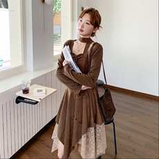 美拉德穿搭2025秋季新款吊带裙开衫两件套女辣妹废土风连衣裙套装，女装套装/套裙，2C267