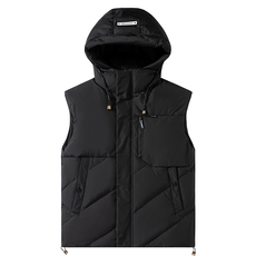 2025冬装可拆卸袖羽绒服男士高品质短款连帽加厚外套YR2411-P200，男装羽绒服，星座1210A