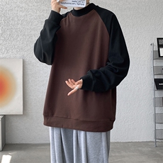 8XL-M280g重磅插肩半高领长袖t恤男打底德绒卫衣DR001特P27加绒37，男装T恤，电商B312