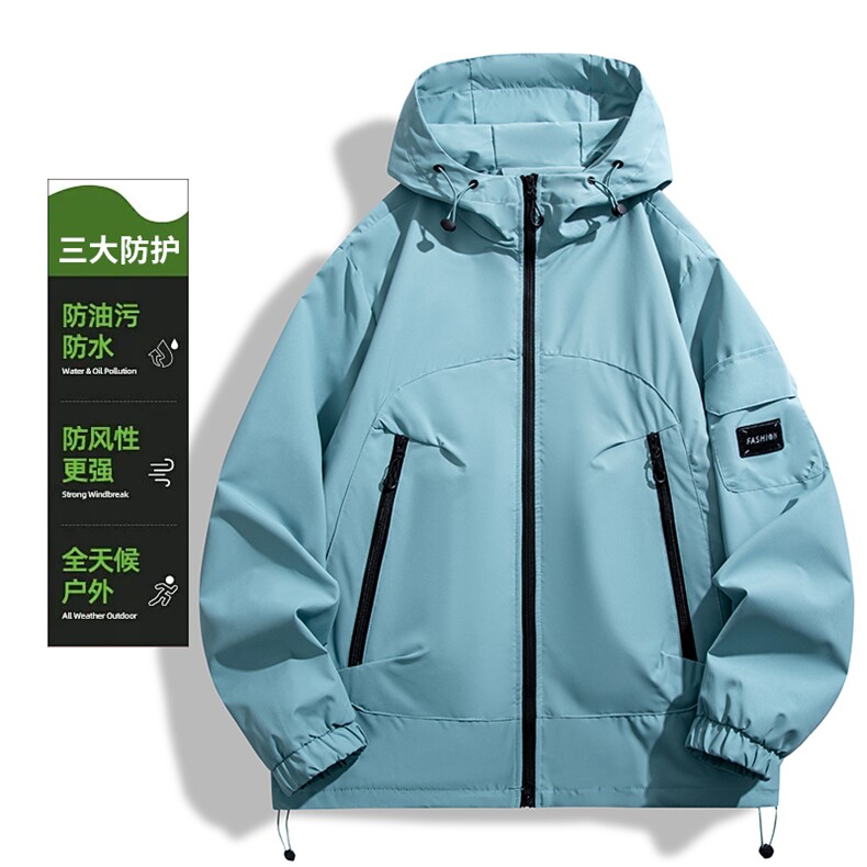 2025新款连帽夹克情侣男女同款户外冲锋衣工装上衣外套JK789-P40,男装夹克,星座1402-2