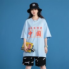 夏季爱印花中性风三色宽松T恤A071-5502-P25（控38），男装T恤，电商A071