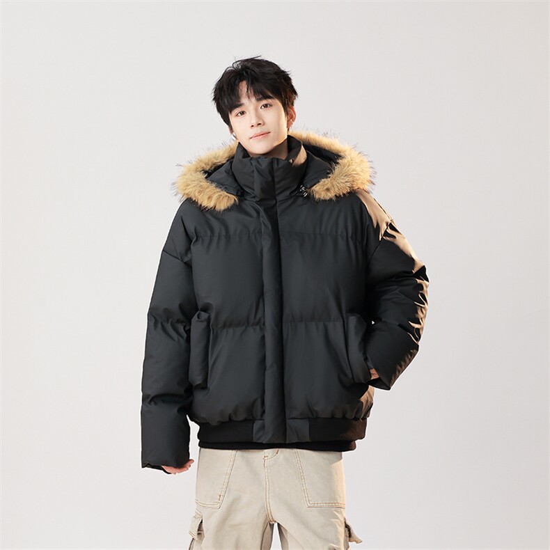 24年新款高级感品质短款皮棉衣立领加厚棉服外套M6710-P88,男装棉衣,星座307A