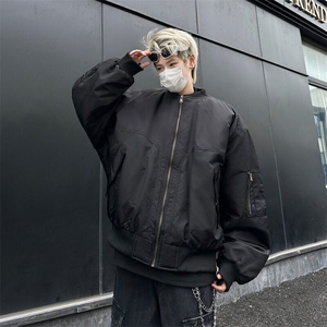 美式纯色MA1飞行夹克短宽解构棉服男女潮宽松重磅外套W6312-P86图片
