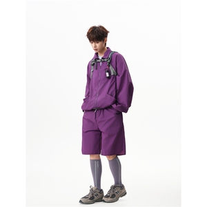 8XL-M 特大码冰丝防晒服短裤套装男户外防晒衣运动外套潮TZ102P65图片