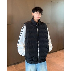 秋冬季羽绒棉服马甲男2025新款潮流外穿纯色坎肩立领工装，男装棉衣，星座506A