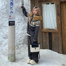 重磅北极绒座山雕大毛毛领毛衣外套冬美式复古休闲慵懒风针织开衫，男装针织衫/毛衣，电商A486-1