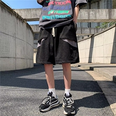 美式麂皮运动夏季潮牌五分裤绒短裤子高男款复古设计感DA1041-P32，男装牛仔裤，星座208-5