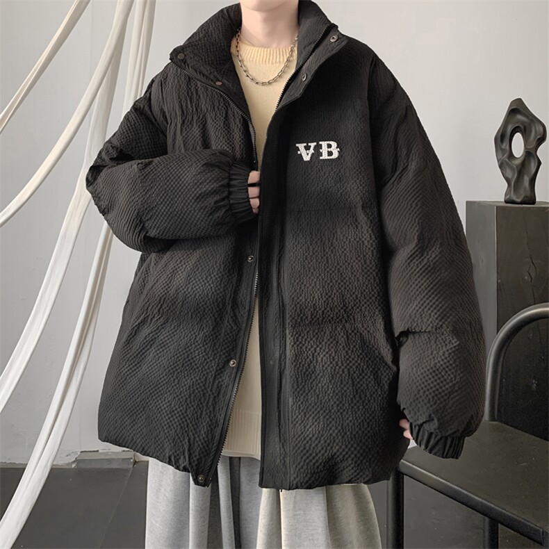 W8215P125控168泡泡格扎染韩面料宽松休闲棉衣棉服,男装棉衣,电商B205
