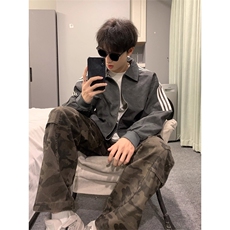 有货DHT116-批55美式条纹pu皮衣夹克潮男春秋三条杠，男装皮衣，星座603-2