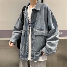 2021春秋季大口袋工装水洗牛仔衣外套开衫夹克601-1-F92，男装夹克，星座601-1