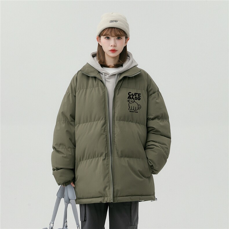 中性风23款冬季时尚百搭宽松字母印花棉服外套MY2081特批65控98,男装棉衣,A247A