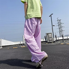 直筒长裤潮牌青春流行百搭运动裤宽松型纯色休闲裤夏季，男装休闲裤，星座716-2