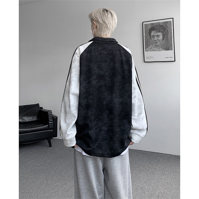 WY10162-特P45控88撞色拼接大码百搭宽松卫衣男,男装卫衣,电商A059