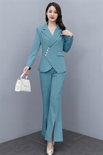 御姐早秋时尚名媛女装职业套装春装2023年新款女神范西装两件套裤，女装套装/套裙，丽美静依