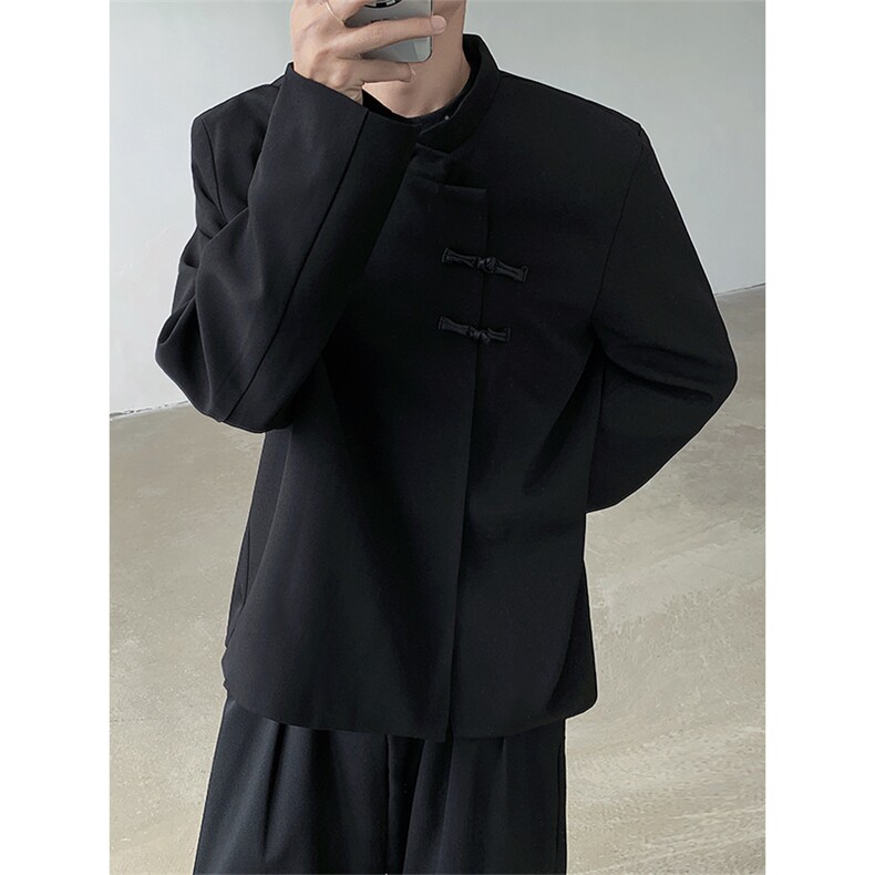 设计感盘扣西装外套男女复古新中式短款西服XF423P108,男装西服套装,星座512-1（原513-3）