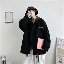 2023春季潮流假两件连帽夹克外套ins潮牌工装外套上衣男jk15-p75，男装夹克，星座1008-1