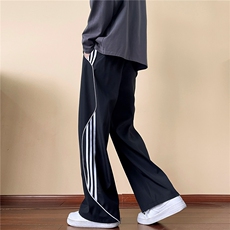 美式条纹休闲裤男春季拼接阔腿卫裤高街速干裤A166-YK092-P45控65，男装休闲裤，电商A166