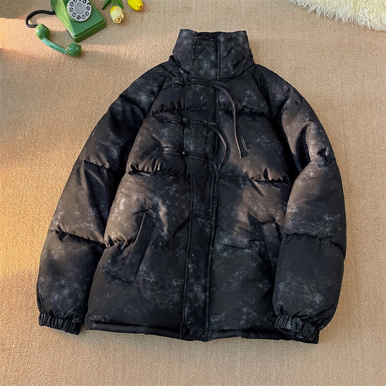 2025新中式盘扣棉衣棉服面包服立领印花棉袄外套-G1608-P85,男装棉衣,星座207