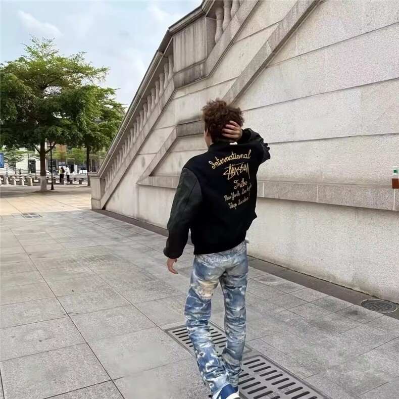 1506/QM4240/P61新款东京街头嘻哈字母刺绣棒球服夹棉跨年战袍潮，女装职业装，星座1506