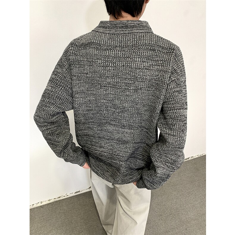 老钱风polo领毛衣男款秋季潮牌cleanfit高级感宽松慵懒套头针织衫,男装针织衫/毛衣,星座410-6（原星座1304-1）