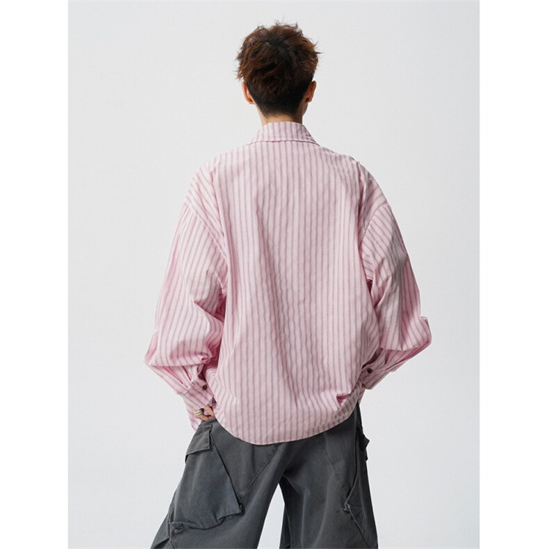 现货CS1163-特P53新款百搭条纹大码男衬衫,男装衬衫,电商A059
