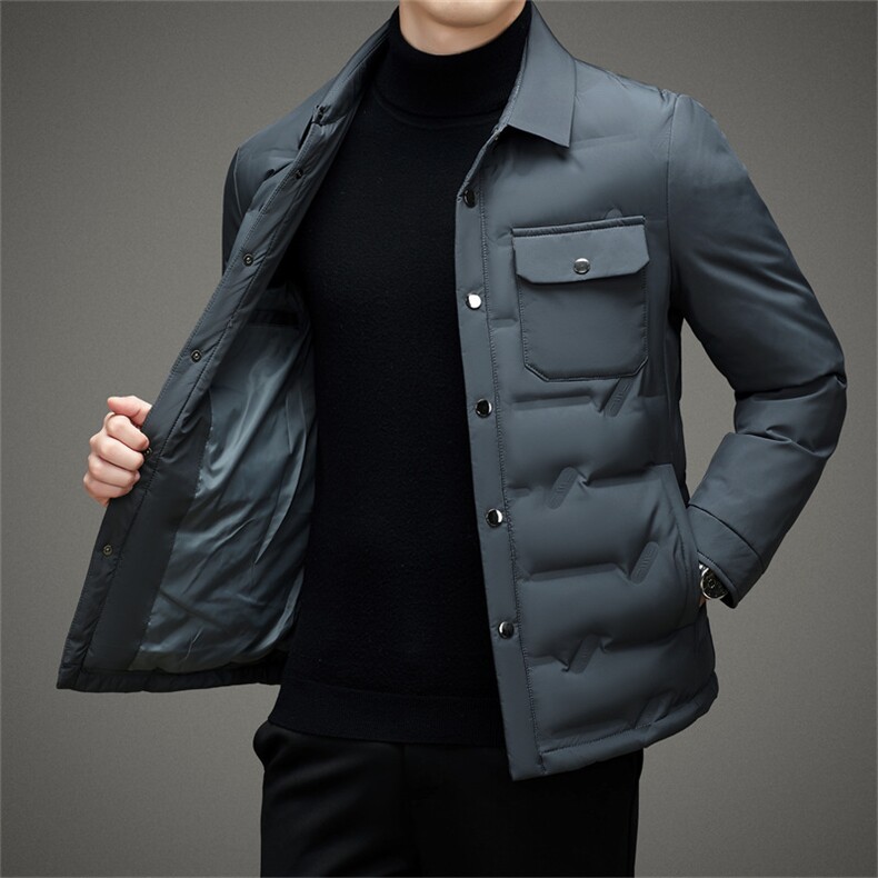 V2122钱塘2020-3秋冬新款男士翻领羽绒服保暖商务休闲外套P185,男装羽绒服,钱塘207-3