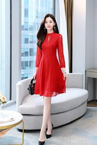 现货，秋季蕾丝小礼服连衣裙,女装婚纱/旗袍/礼服,金典明美
