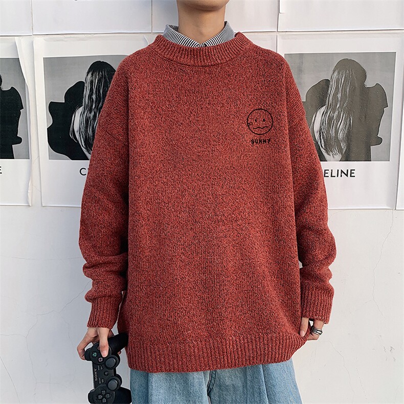 M19072-P45加绒款-P65加厚加绒毛衣男大码毛线衣男针织衫男线衫,男装针织衫/毛衣,电商A040