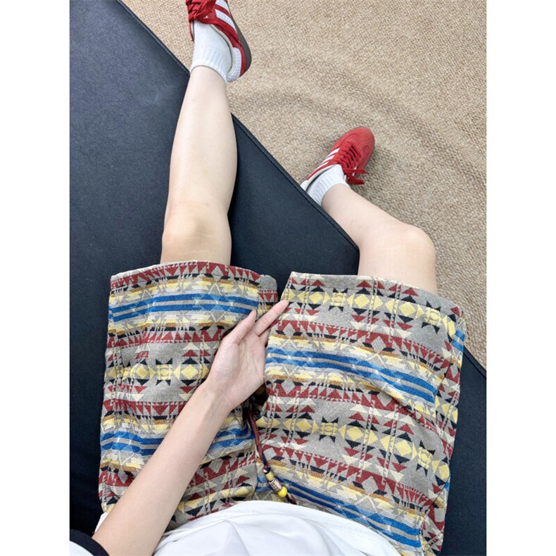 B221 美式ins高街宽松民族风休闲短裤五分裤 LK25557-特P28控58图片
