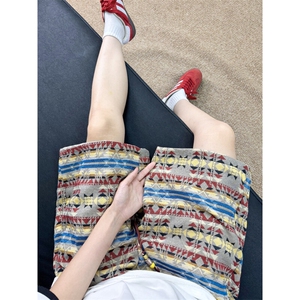 B221 美式ins高街宽松民族风休闲短裤五分裤 LK25557-特P28控58图片