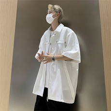 S035-P40美式复古宽松型设计感衬衫，男装衬衫，星座1501-1