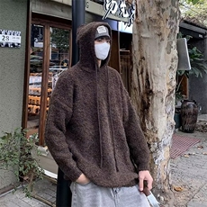 B439P68韩系慵懒风软糯圈圈纱连帽毛衣秋冬季宽松加厚保暖，男装针织衫/毛衣，星座512-6