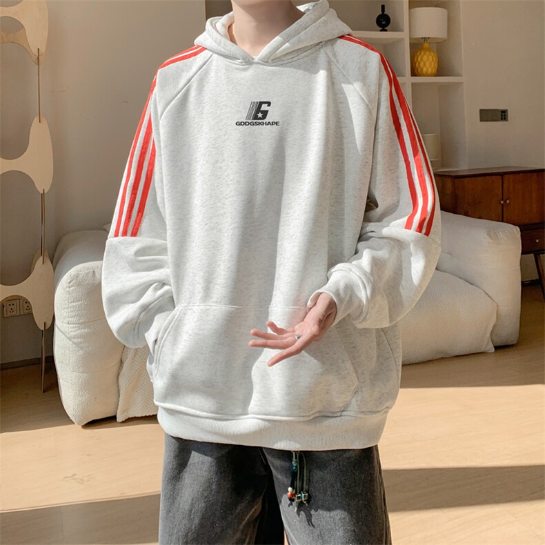 华棉春秋内景港风复古宽松连帽卫衣男潮流休闲WY00677/P45加绒P50，男装卫衣，电商B316