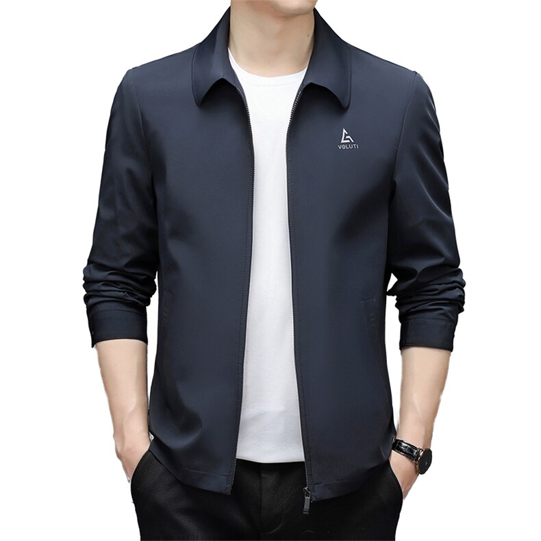 翻领时尚夹克外套男秋季新款茄克衫中年休闲男装上衣ZL12132-P140,男装夹克,电商B212（原钱塘6029）