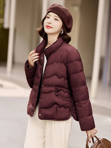 现货2025年冬季新款盘扣休闲轻薄羽绒服女90白鸭绒图片