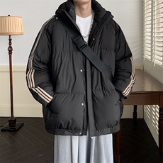 港风潮牌新款织带连帽可拆卸棉服潮流保暖棉衣M088-P85控129，男装棉衣，星座717