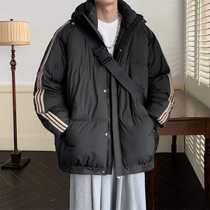 港风潮牌新款织带连帽可拆卸棉服潮流保暖棉衣M088-P85控129图片