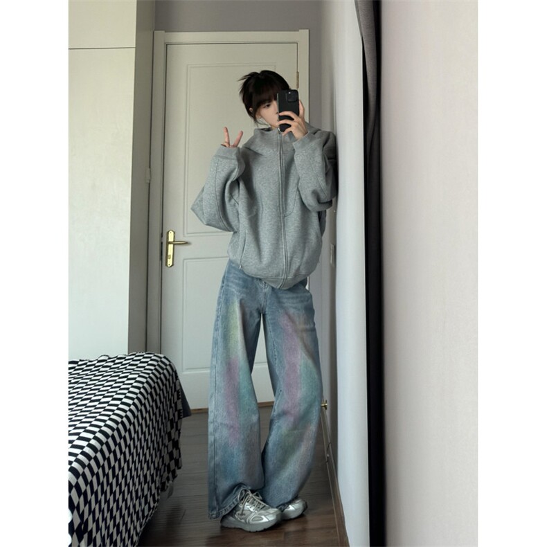 【有货】WW01CC-特P50解构连帽卫衣男廓形拉链开衫外套,男装卫衣,星座1007（原301D）